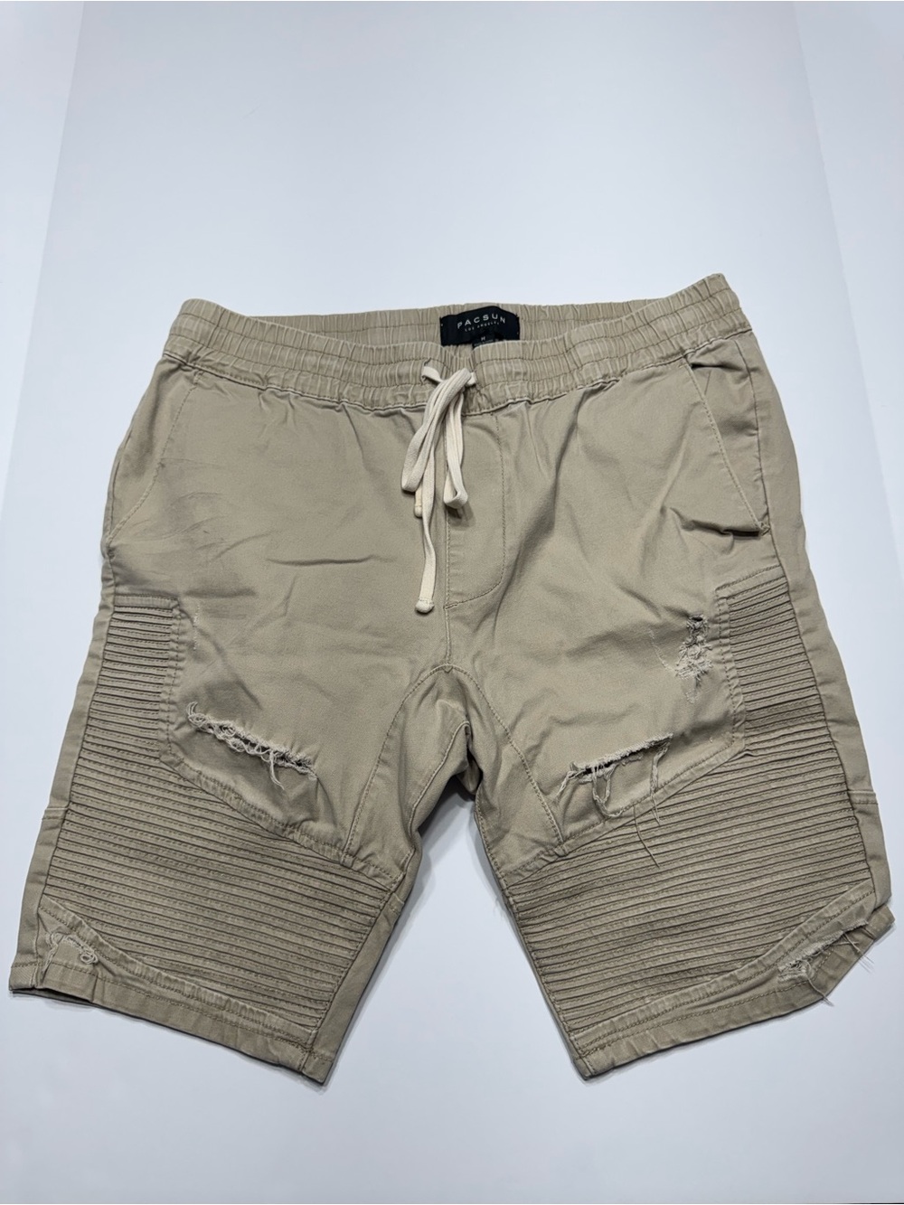 PacSun Tan Distressed Drawstring Men's Hybrid Shorts